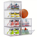 Large Clear Shoe Storage Box with Magnetic Door