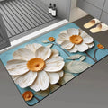 3D Floral Diatomite Absorbent Mat – Stylish & Quick-Drying