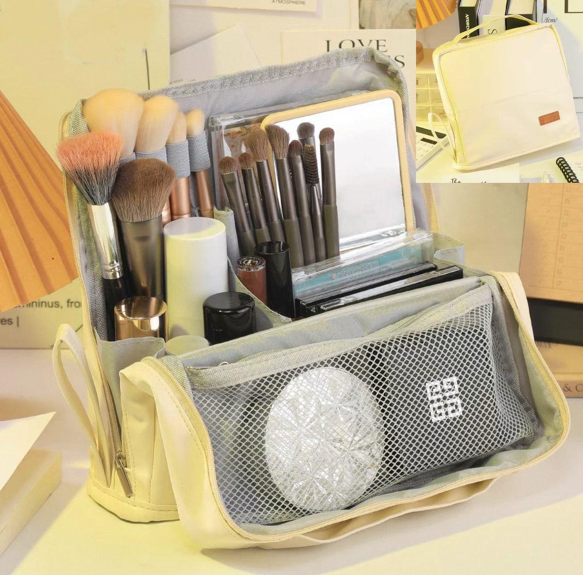 Standing Makeup Bag – Portable, Large Capacity