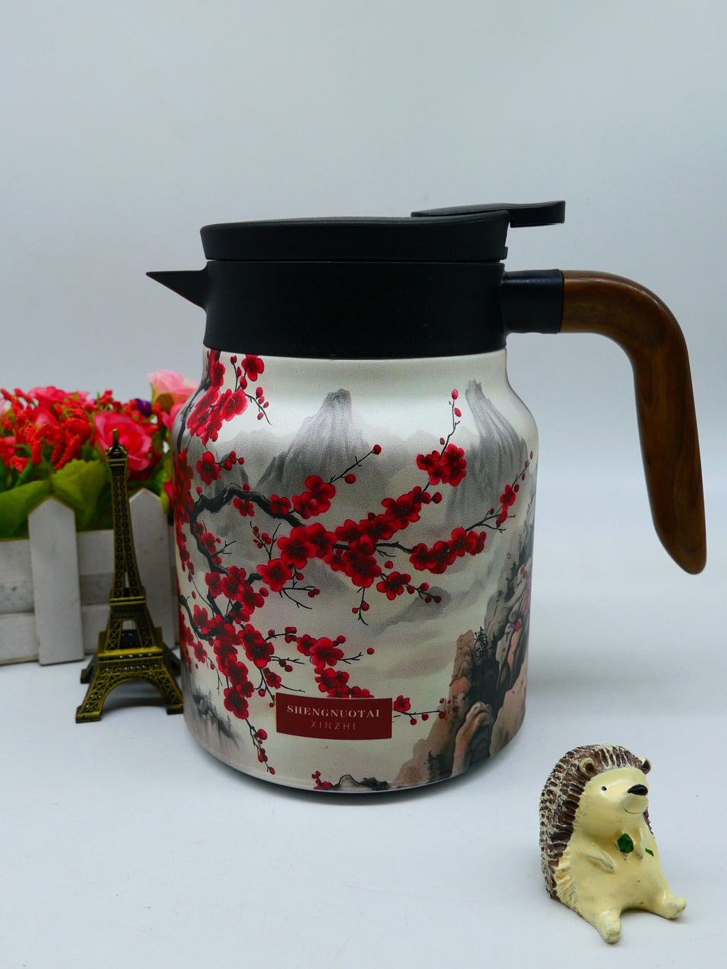 Vintage Floral Pattern Tea Thermos – Built-In Infuser, 28 Oz/35 Oz