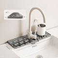 Wave‑Pattern Silicone Faucet Draining Mat – 5° Sloped Non‑Slip Drip Pad (70 mm)